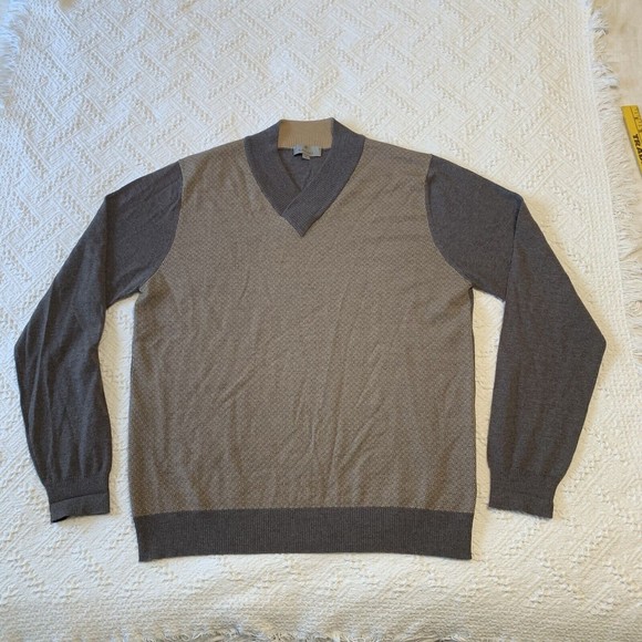 Canali 1934 100% Wool V-Neck Sweater Men's 54 Italy (US XL)